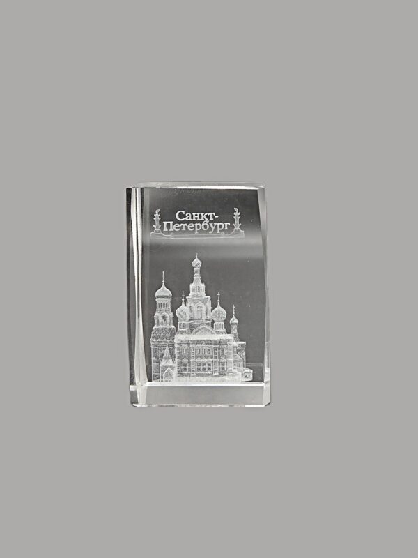 Хрустальный куб Спас на Крови 4 см